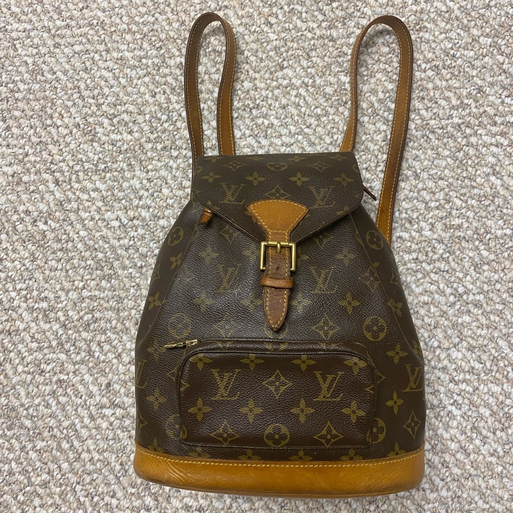 Louis Vuitton Pre Loved VINTAGE Montsouris PM Monogram Canvas Brown Backpack